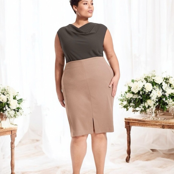 MM Lafleur ‘The Greenpoint Skirt’ in “Russett” Taupe Size +1 = 1X - Picture 1 of 16
